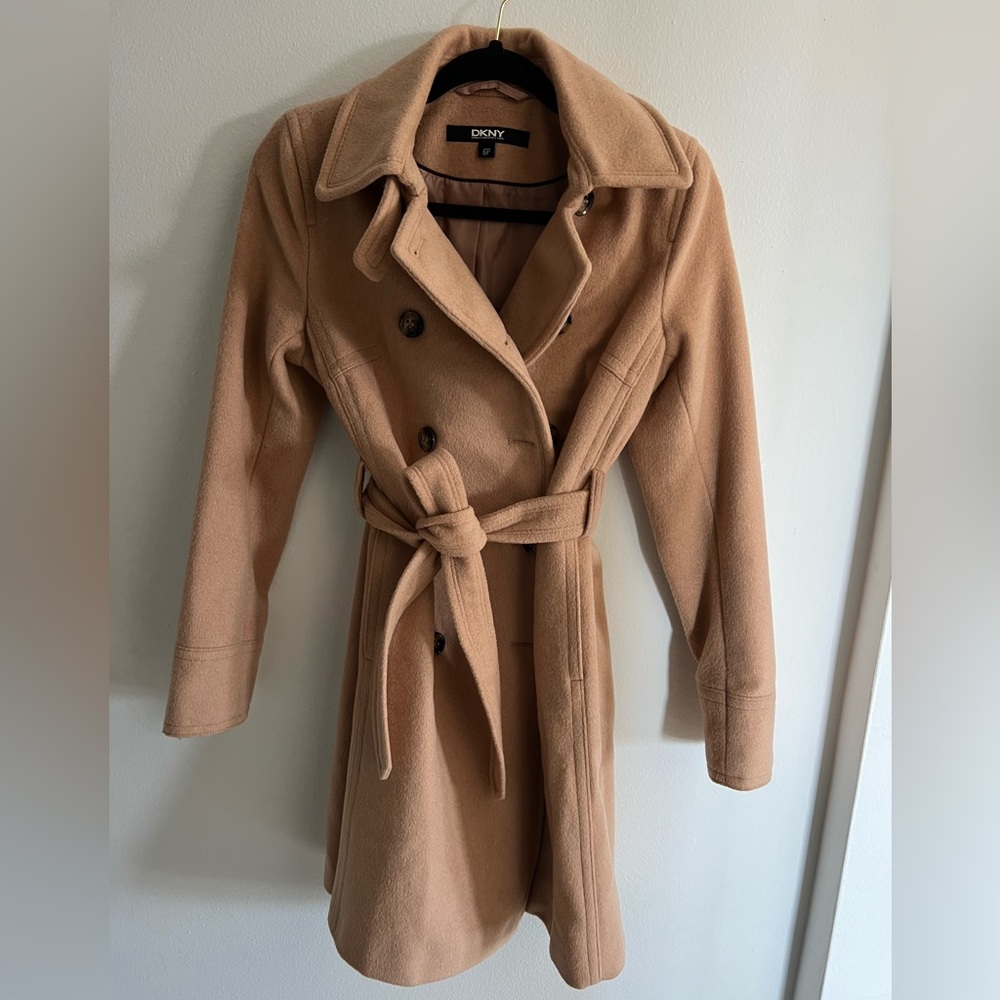 DKNY Camel Wool Peacoat Size 6P